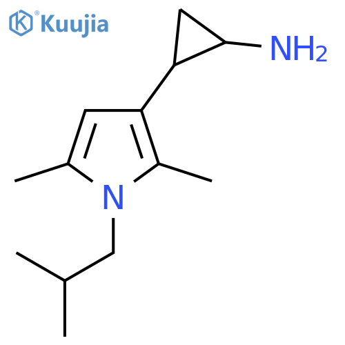 2-2,5-dimethyl-1-(2-methylpropyl)-1H-pyrrol-3-ylcyclopropan-1-amine structure