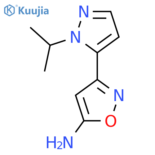 3-1-(propan-2-yl)-1H-pyrazol-5-yl-1,2-oxazol-5-amine structure