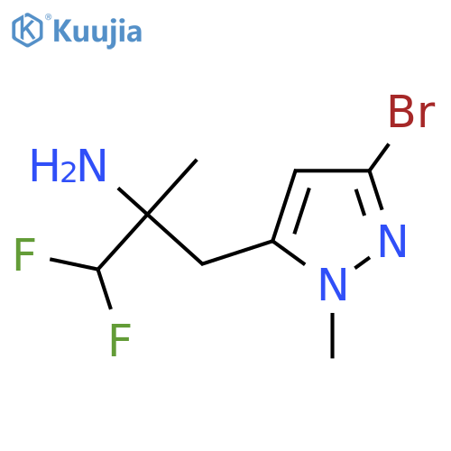 3-(3-bromo-1-methyl-1H-pyrazol-5-yl)-1,1-difluoro-2-methylpropan-2-amine structure
