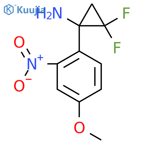 2,2-difluoro-1-(4-methoxy-2-nitrophenyl)cyclopropan-1-amine structure