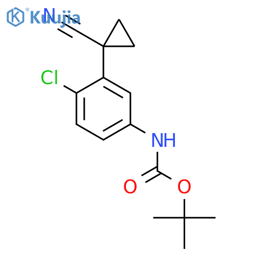 tert-butyl N-4-chloro-3-(1-cyanocyclopropyl)phenylcarbamate structure
