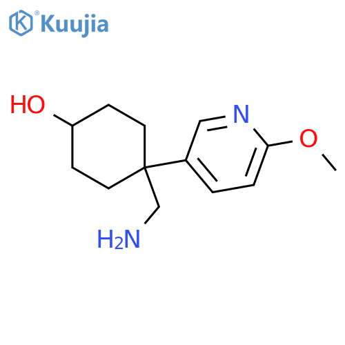 4-(aminomethyl)-4-(6-methoxypyridin-3-yl)cyclohexan-1-ol structure
