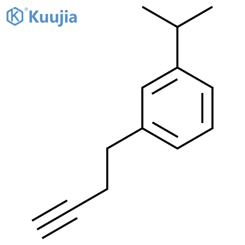 1-(but-3-yn-1-yl)-3-(propan-2-yl)benzene structure