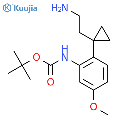 tert-butyl N-{2-1-(2-aminoethyl)cyclopropyl-5-methoxyphenyl}carbamate structure