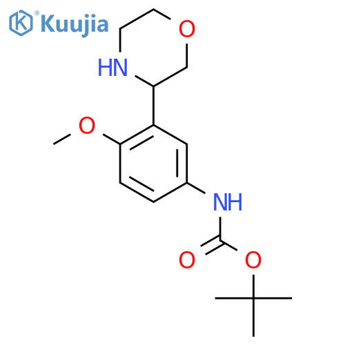 tert-butyl N-4-methoxy-3-(morpholin-3-yl)phenylcarbamate structure