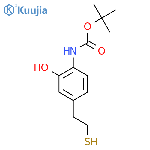 tert-butyl N-2-hydroxy-4-(2-sulfanylethyl)phenylcarbamate structure