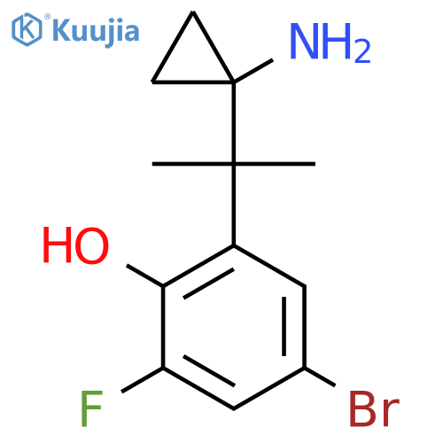 2-2-(1-aminocyclopropyl)propan-2-yl-4-bromo-6-fluorophenol structure