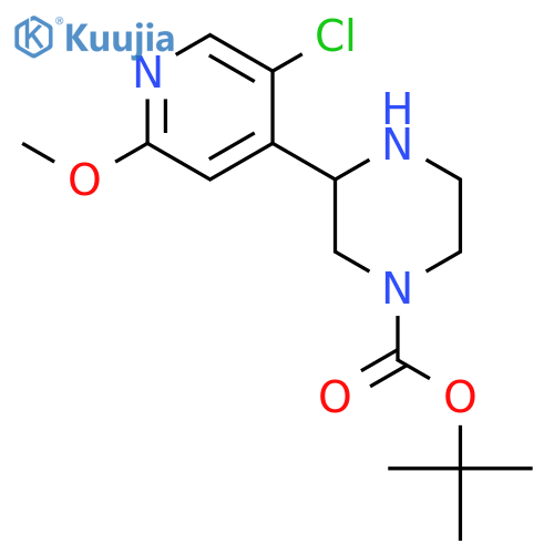 tert-butyl 3-(5-chloro-2-methoxypyridin-4-yl)piperazine-1-carboxylate structure