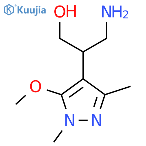 3-amino-2-(5-methoxy-1,3-dimethyl-1H-pyrazol-4-yl)propan-1-ol structure