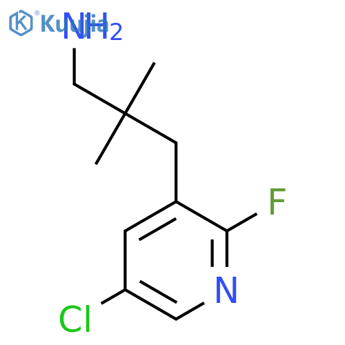 3-(5-chloro-2-fluoropyridin-3-yl)-2,2-dimethylpropan-1-amine structure