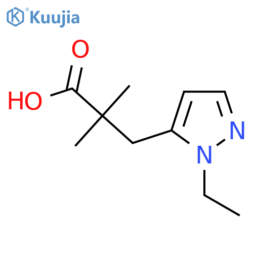 3-(1-ethyl-1H-pyrazol-5-yl)-2,2-dimethylpropanoic acid structure