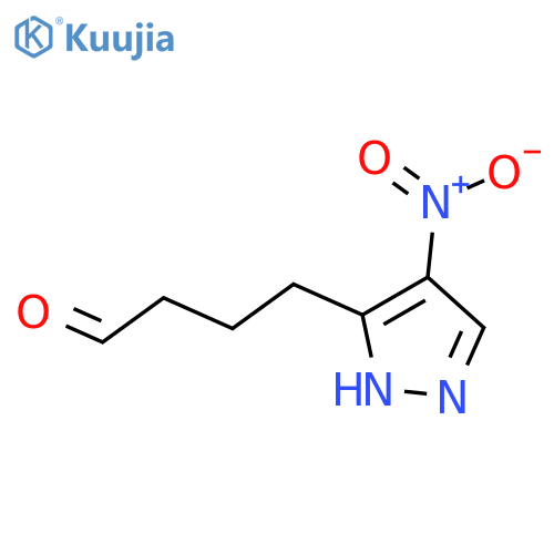 4-(4-nitro-1H-pyrazol-3-yl)butanal structure