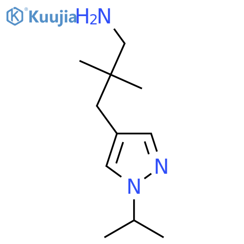 2,2-dimethyl-3-1-(propan-2-yl)-1H-pyrazol-4-ylpropan-1-amine structure