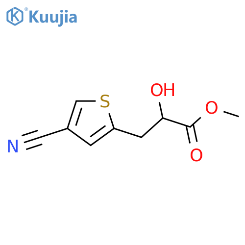 methyl 3-(4-cyanothiophen-2-yl)-2-hydroxypropanoate structure