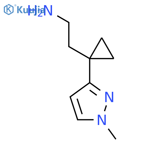 2-1-(1-methyl-1H-pyrazol-3-yl)cyclopropylethan-1-amine structure