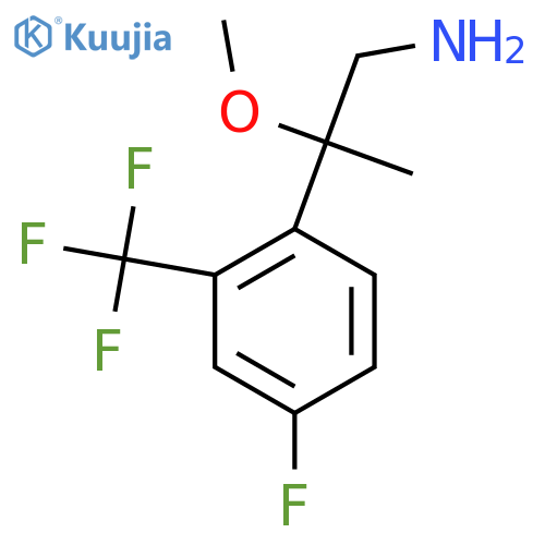 2-4-fluoro-2-(trifluoromethyl)phenyl-2-methoxypropan-1-amine structure