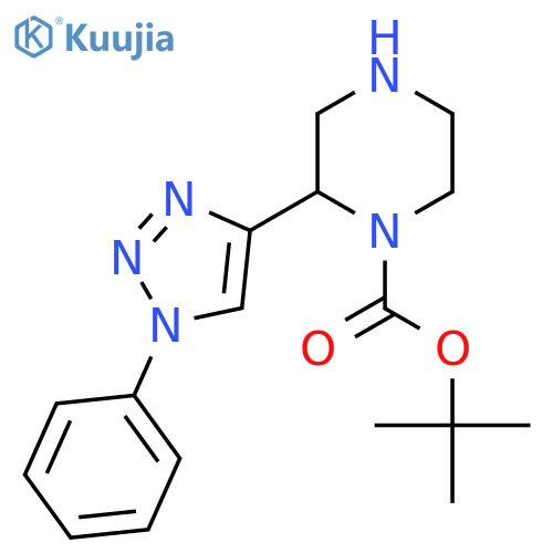 tert-butyl 2-(1-phenyl-1H-1,2,3-triazol-4-yl)piperazine-1-carboxylate structure