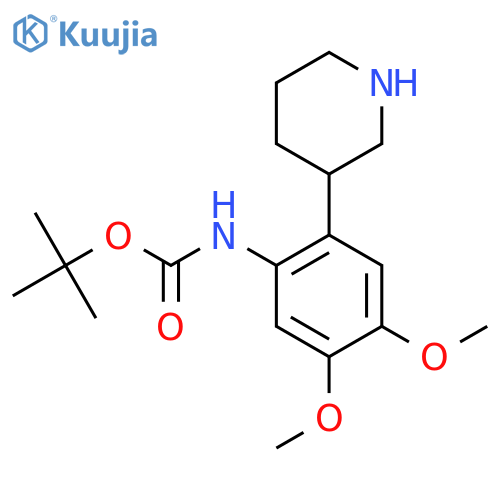 tert-butyl N-4,5-dimethoxy-2-(piperidin-3-yl)phenylcarbamate structure
