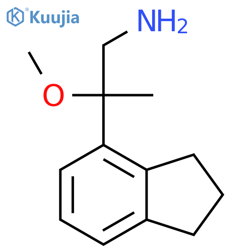 2-(2,3-dihydro-1H-inden-4-yl)-2-methoxypropan-1-amine structure