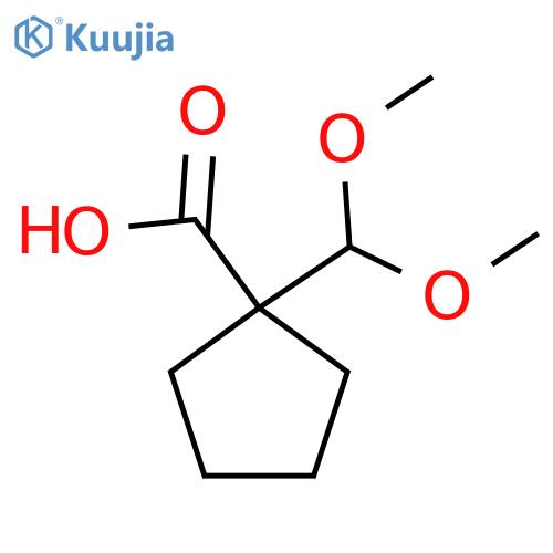 1-(dimethoxymethyl)cyclopentane-1-carboxylic acid structure