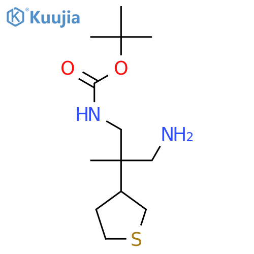 tert-butyl N-3-amino-2-methyl-2-(thiolan-3-yl)propylcarbamate structure