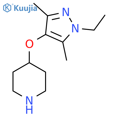 4-(1-ethyl-3,5-dimethyl-1H-pyrazol-4-yl)oxypiperidine structure