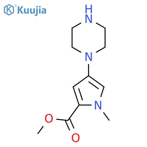 methyl 1-methyl-4-(piperazin-1-yl)-1H-pyrrole-2-carboxylate structure