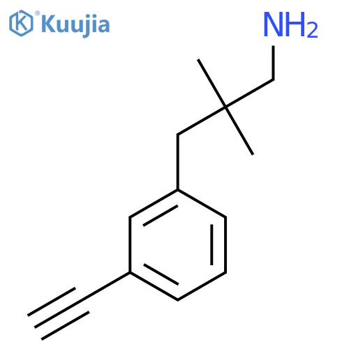 3-(3-ethynylphenyl)-2,2-dimethylpropan-1-amine structure