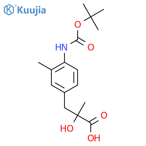 3-(4-{(tert-butoxy)carbonylamino}-3-methylphenyl)-2-hydroxy-2-methylpropanoic acid structure