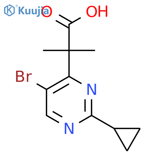 2-(5-bromo-2-cyclopropylpyrimidin-4-yl)-2-methylpropanoic acid structure