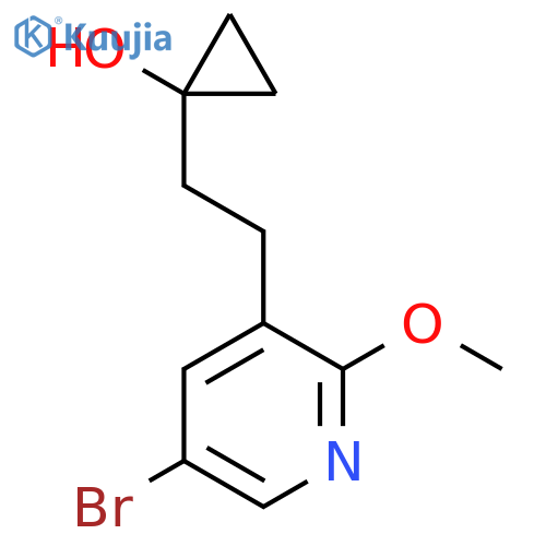 1-2-(5-bromo-2-methoxypyridin-3-yl)ethylcyclopropan-1-ol structure