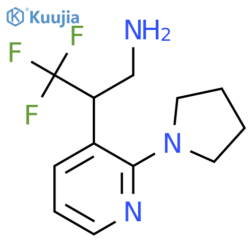 3,3,3-trifluoro-2-2-(pyrrolidin-1-yl)pyridin-3-ylpropan-1-amine structure
