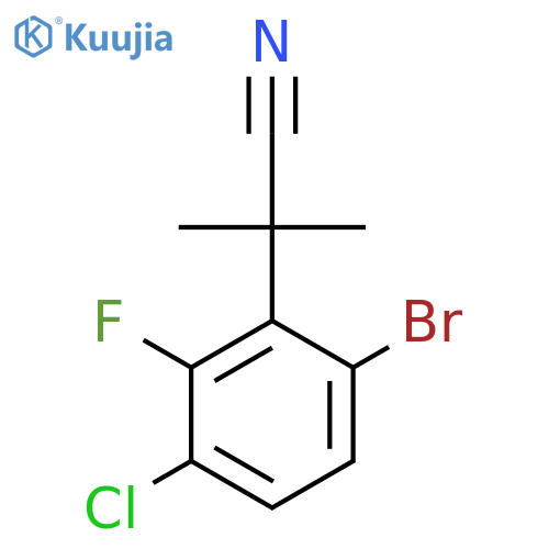 2-(6-bromo-3-chloro-2-fluorophenyl)-2-methylpropanenitrile structure