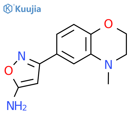 3-(4-methyl-3,4-dihydro-2H-1,4-benzoxazin-6-yl)-1,2-oxazol-5-amine structure