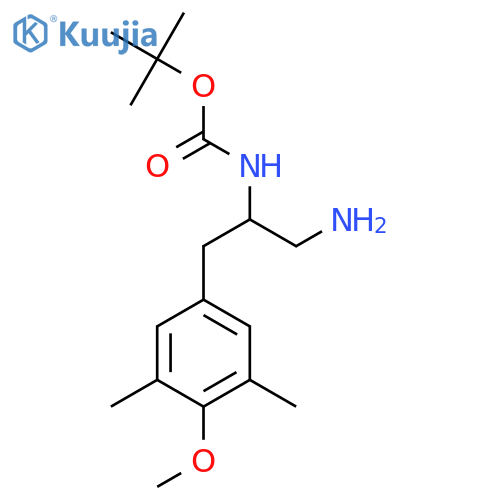 tert-butyl N-1-amino-3-(4-methoxy-3,5-dimethylphenyl)propan-2-ylcarbamate structure
