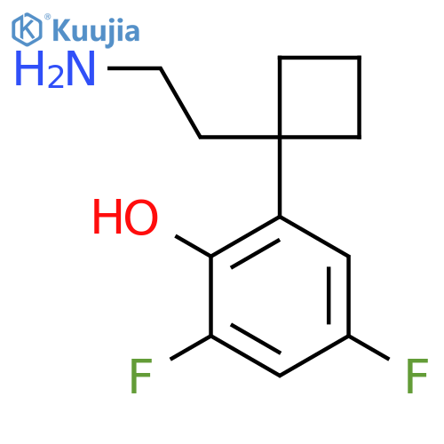 2-1-(2-aminoethyl)cyclobutyl-4,6-difluorophenol structure