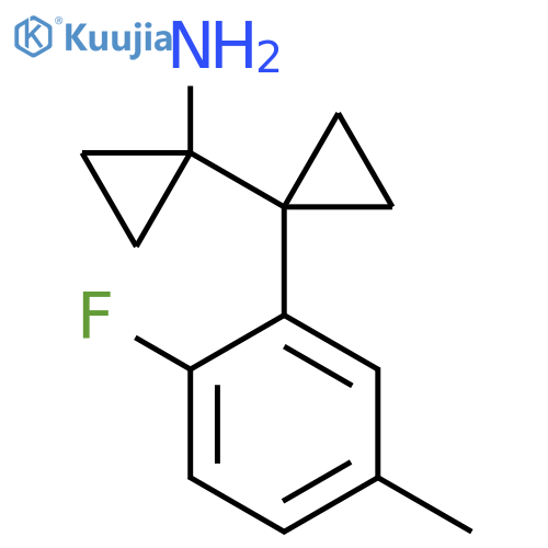 1-1-(2-fluoro-5-methylphenyl)cyclopropylcyclopropan-1-amine structure