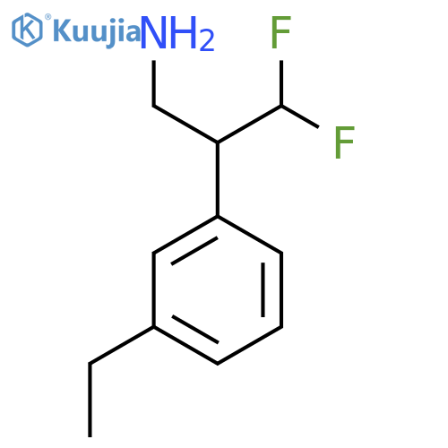 2-(3-ethylphenyl)-3,3-difluoropropan-1-amine structure