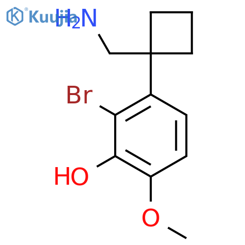 3-1-(aminomethyl)cyclobutyl-2-bromo-6-methoxyphenol structure