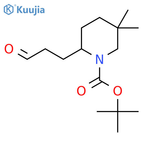 tert-butyl 5,5-dimethyl-2-(3-oxopropyl)piperidine-1-carboxylate structure