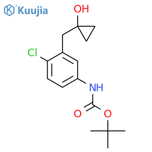 tert-butyl N-{4-chloro-3-(1-hydroxycyclopropyl)methylphenyl}carbamate structure