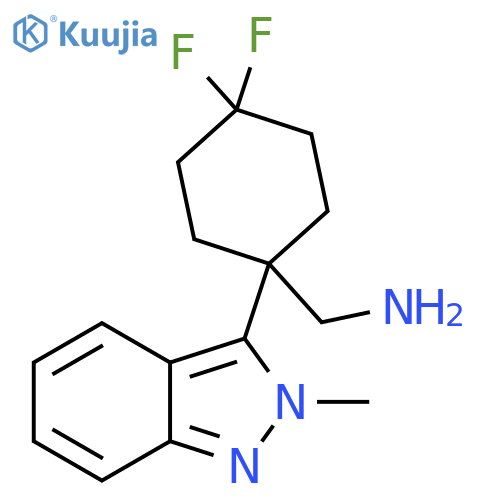4,4-difluoro-1-(2-methyl-2H-indazol-3-yl)cyclohexylmethanamine structure