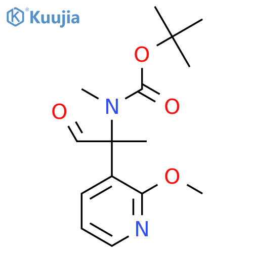 tert-butyl N-2-(2-methoxypyridin-3-yl)-1-oxopropan-2-yl-N-methylcarbamate structure