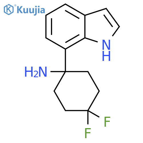 4,4-difluoro-1-(1H-indol-7-yl)cyclohexan-1-amine structure
