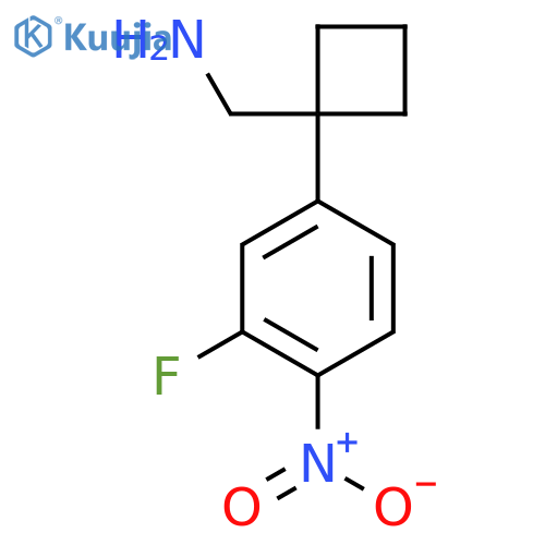 1-(3-fluoro-4-nitrophenyl)cyclobutylmethanamine structure