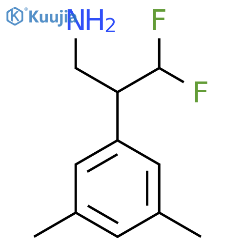 2-(3,5-dimethylphenyl)-3,3-difluoropropan-1-amine structure