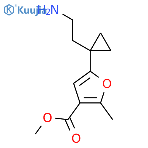 methyl 5-1-(2-aminoethyl)cyclopropyl-2-methylfuran-3-carboxylate structure