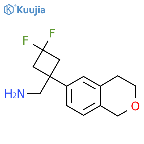 1-(3,4-dihydro-1H-2-benzopyran-6-yl)-3,3-difluorocyclobutylmethanamine structure