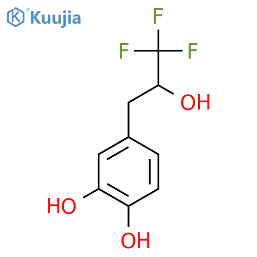 4-(3,3,3-Trifluoro-2-hydroxypropyl)benzene-1,2-diol structure