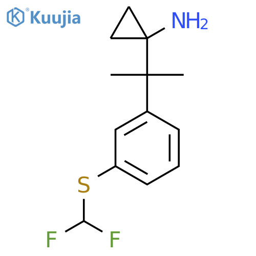 1-(2-{3-[(Difluoromethyl)sulfanyl]phenyl}propan-2-yl)cyclopropan-1-amine structure